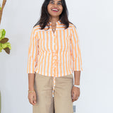 Tangerine striped cotton shirt