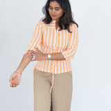Tangerine striped cotton shirt