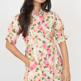 Roses viscose shirt dress