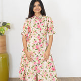 Roses viscose shirt dress