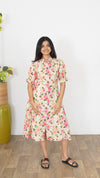 Roses viscose shirt dress