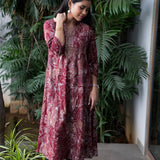 Maroon mandarin collar kurti