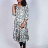 Powder blue round neck kurti