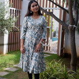 Powder blue round neck kurti