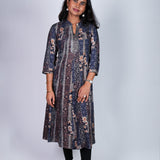 Indigo mandarin collar kurti