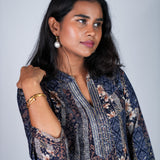 Indigo mandarin collar kurti