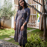 Indigo mandarin collar kurti