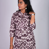 Violet mandarin collar kurti