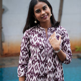 Violet mandarin collar kurti