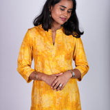 Mustard mandarin collar kurti