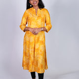 Mustard mandarin collar kurti