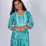 Aqua anarkali kurta