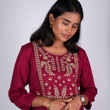 Rose wood cotton short kurti