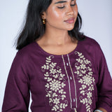 Purple cotton short kurti