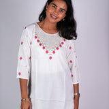 White cotton short kurti