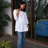 White cotton short kurti