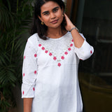 White cotton short kurti