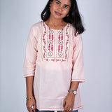 Peach cotton short kurti