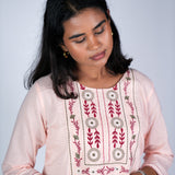 Peach cotton short kurti