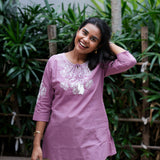 Lilac cotton short kurti