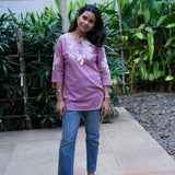 Lilac cotton short kurti