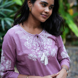 Lilac cotton short kurti