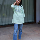 Tea rose cotton short kurti