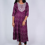 Violet anarkali kurta