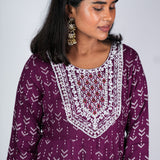 Violet anarkali kurta