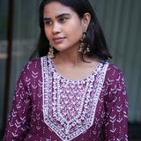 Violet anarkali kurta