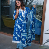 Ink blue cotton suit set