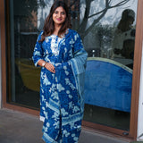 Ink blue cotton suit set