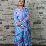 Sapphire cotton floral suit set