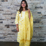 Butter yellow cotton suit set