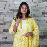 Butter yellow cotton suit set