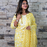 Butter yellow cotton suit set