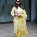 Butter yellow cotton suit set