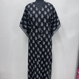 Black paisley cotton kaftan