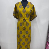 Mustard butta cotton kaftan