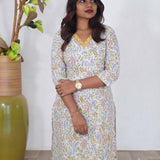 Yellow garden cotton kurti
