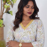 Yellow garden cotton kurti