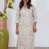 Yellow garden cotton kurti