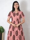 Onion pink tie and dye butta cotton button down midi dress