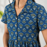 Sapphire cotton button down midi dress