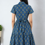 Sapphire cotton button down midi dress