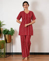 Lounge sleep wear-Red geometric