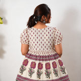 Mul cotton peplum  short kurti - Off white