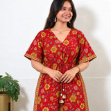 Ruby red cotton kaftan