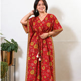 Ruby red cotton kaftan