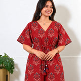 Sindoor butta cotton kaftan